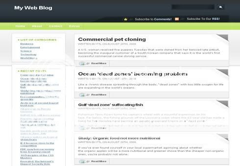 Green Dark Black Web2.0 Wordpress Theme