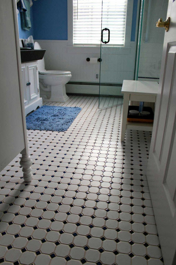 31 retro black white bathroom floor tile ideas and pictures