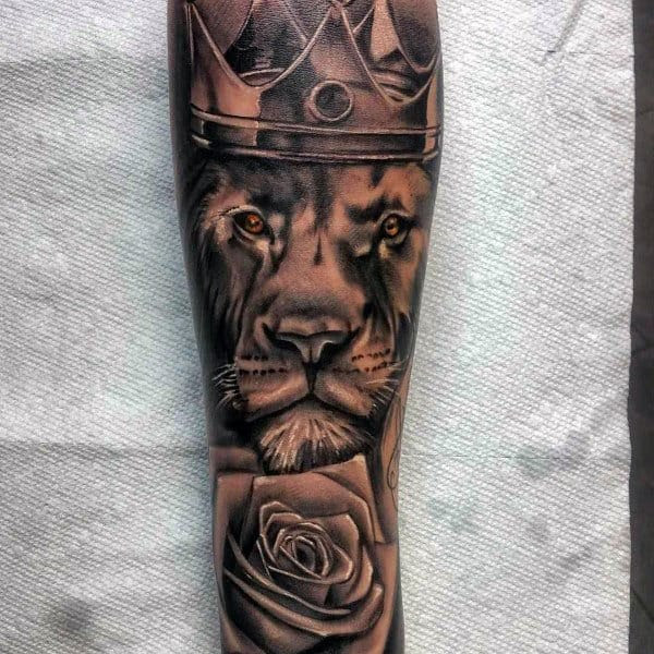 50 Lion  With Crown  Tattoo  Designs  For Men Royal Ink Ideas 