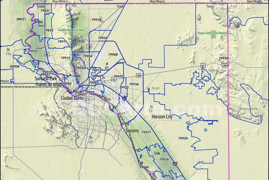 El Paso County Zip Code Map - Maping Resources