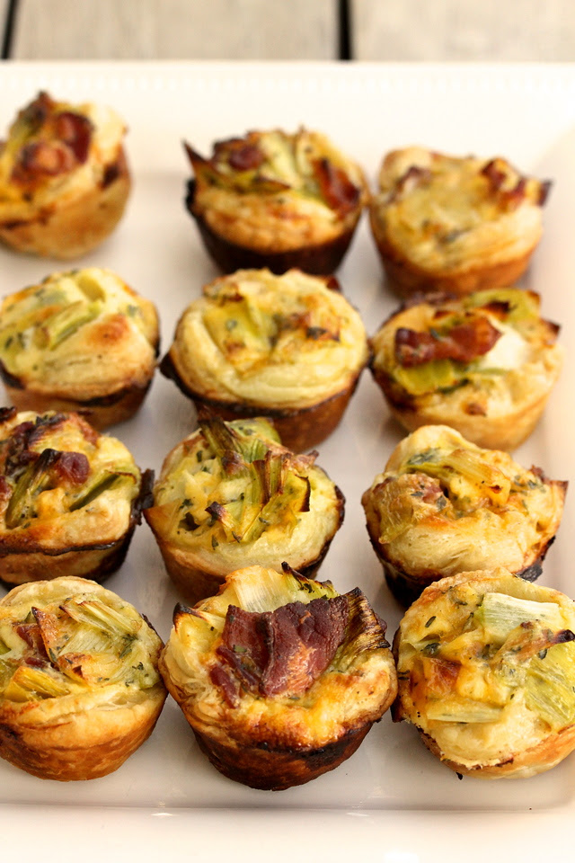 Bacon, Leek, and Cheddar Mini Quiches