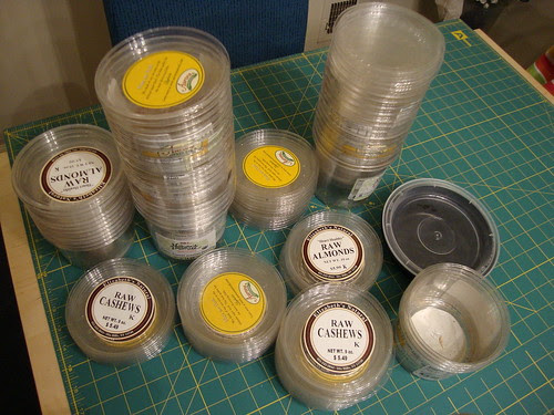 Mostly plastic nut container collection (spot the non-nut container!)