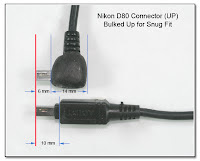 CP1060: Nikon D80 Connector (Up facing) - Bulked Up for Snug Fit