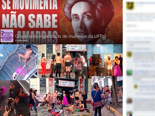 Protesto estudantes nuas UFPel Pelotas RS (Foto: Reprodução)