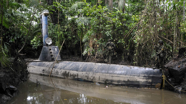 Authorities said that the homemade submarine was ready to be loaded with drugs when found in Timbiqui.