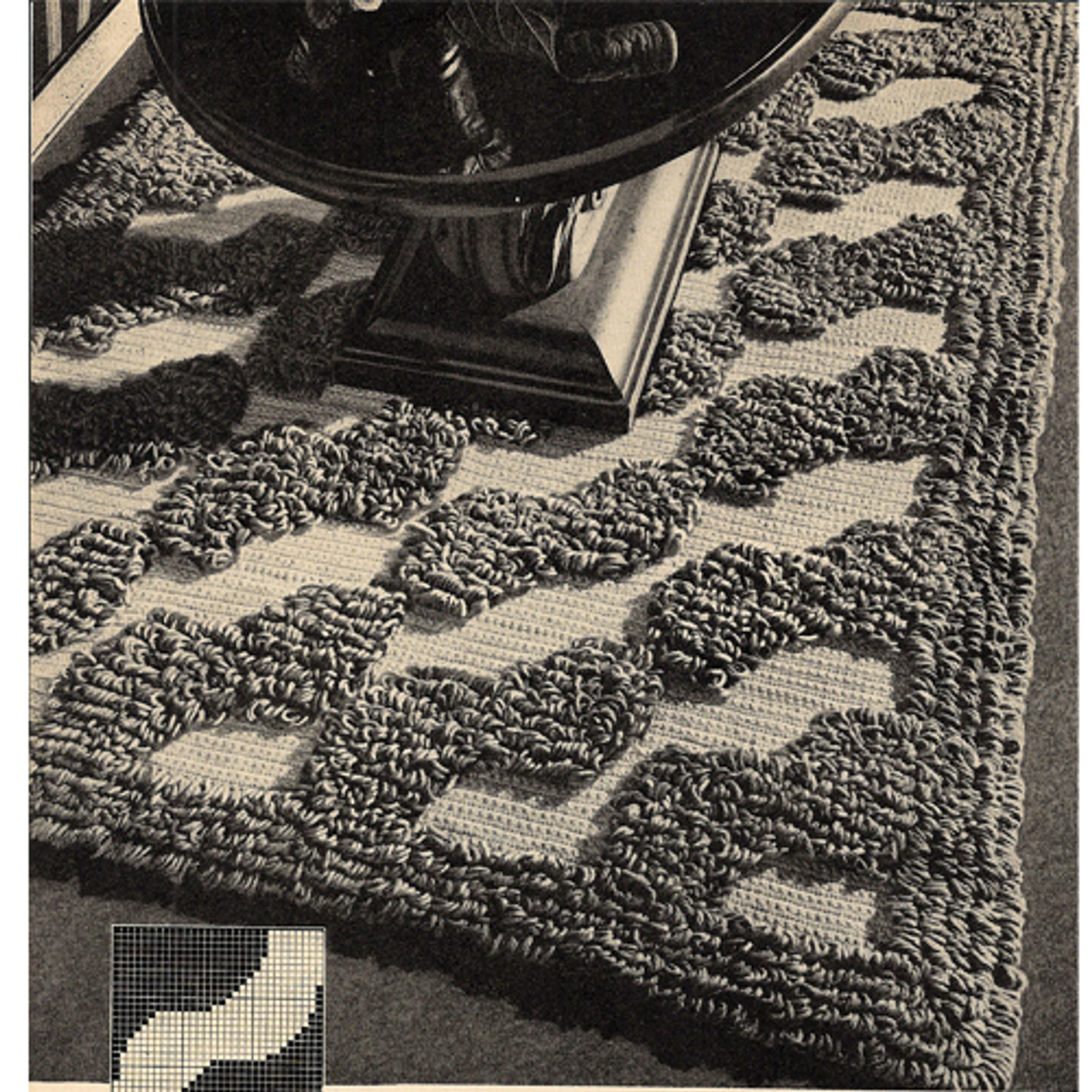 Crocheted Waves Loop Stitch Rug Pattern