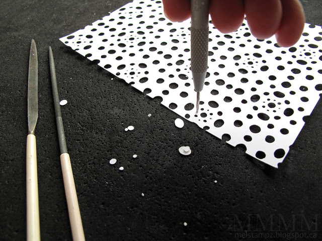 Clean up any missed cuts (in Silhouette files) using a paper piercer and or BasicGrey precision files