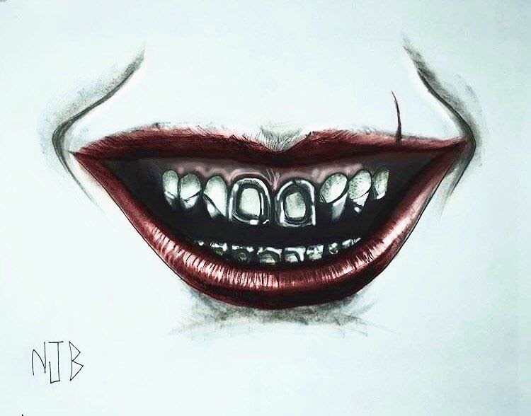 joker smile tattoo designs
