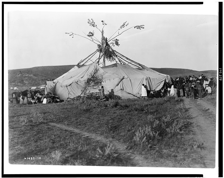 Description of  Title: [Sun dance in progress--Cheyenne].  <br />Date Created/Published: c1910.  <br />Photograph by Edward S. Curtis, Curtis (Edward S.) Collection, Library of Congress Prints and Photographs Division Washington, D.C.