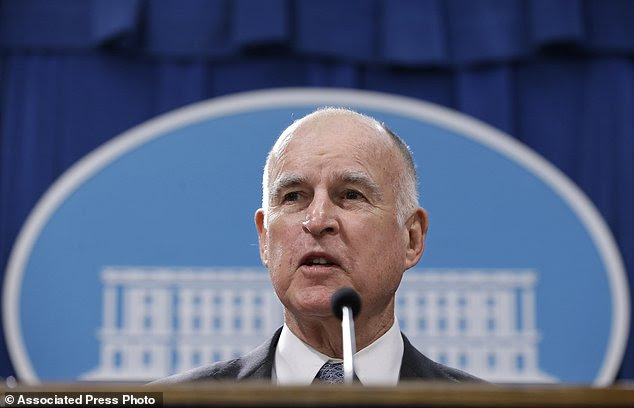 Gov. Jerry Brown discusses his 2017-2018 state budget plan he released at a news conference in Sacramento, California. Although congressional Republicans oppose the plan, Trump has previously spoken positively about high-speed rail