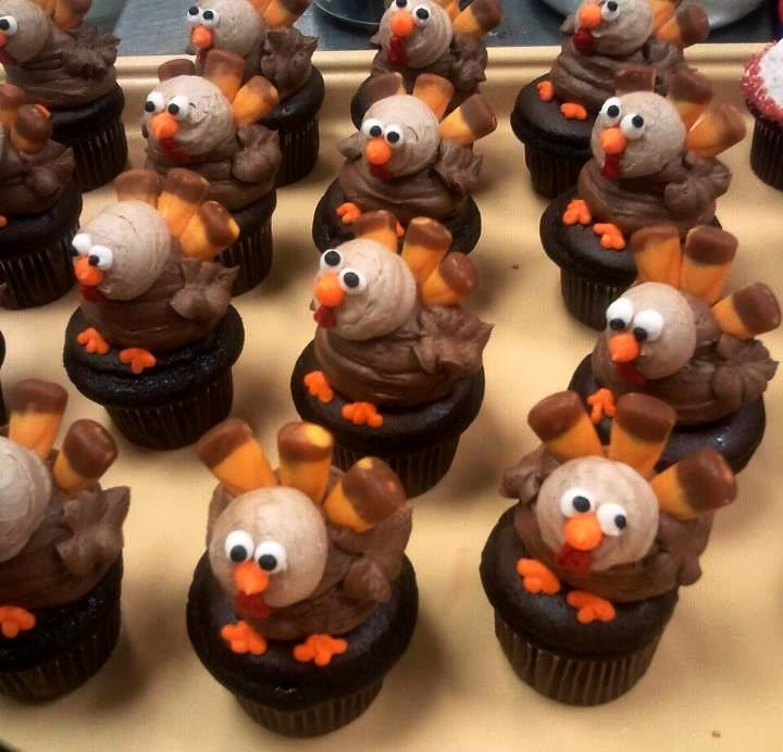 Very cute turkey cupcakes plus s'mores, snickerdoodle, Cherry Coke ...