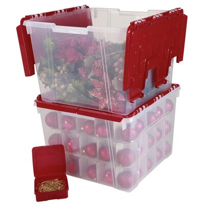 IRIS Holiday Wing Lid Organizer Set with Ornament Dividers