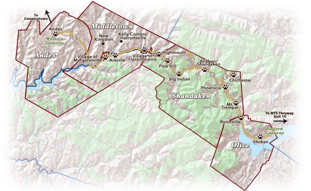 Map Of Catskills Towns Cat's Blog