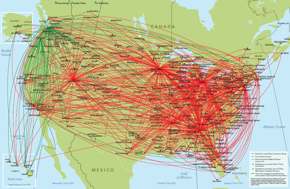 Delta Airlines Route Map United Airlines And Travelling