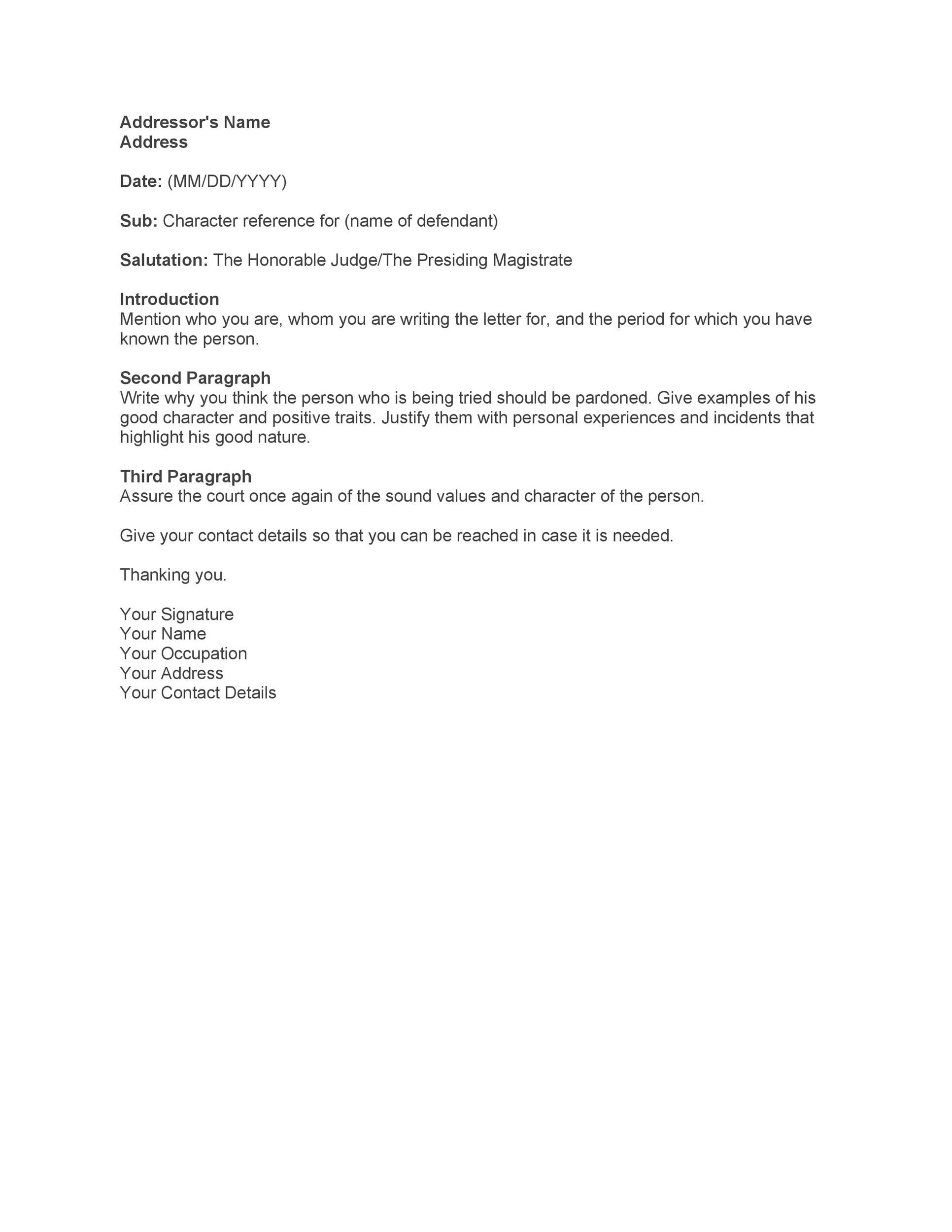 Parole Letter Of Support Sample PDF Template
