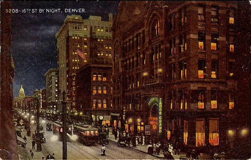 Denver by night postcard_tatteredandlost