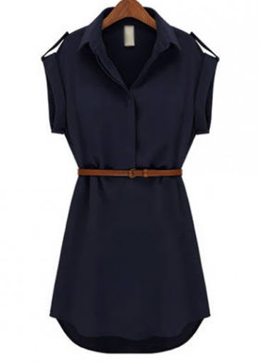Hot Sale Cap Sleeve Asymmetric Dress with Belt