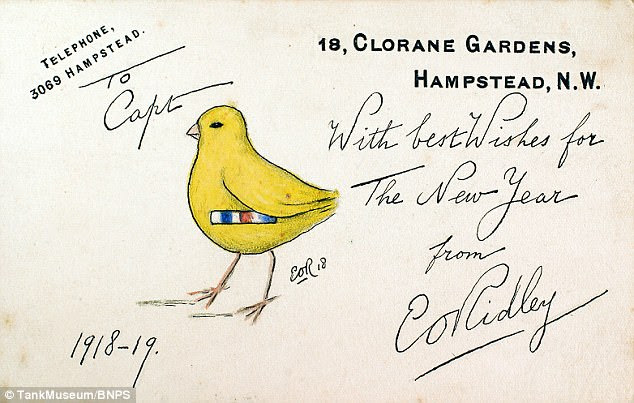 Also on display at the museum is this postcard sent to Lt Chick by his commanding officer, known only as Colonel Ridley