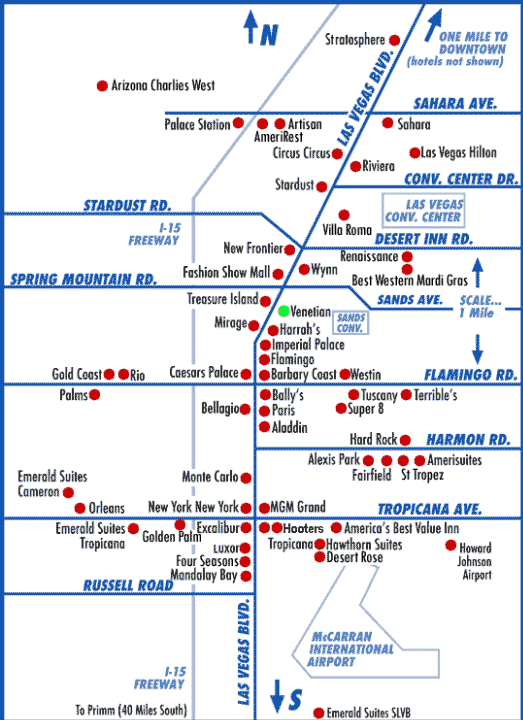 las vegas hotels on the strip map ~ studentdrivers