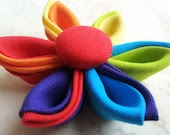 Kanzashi Fabric Flower in a Rainbow of Colors