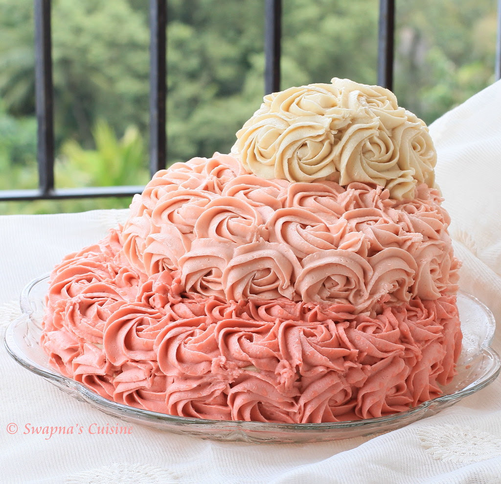 Ombre Wedding Rose Cake Recipe