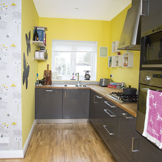 Grey Kitchen Cabinets Yellow Walls