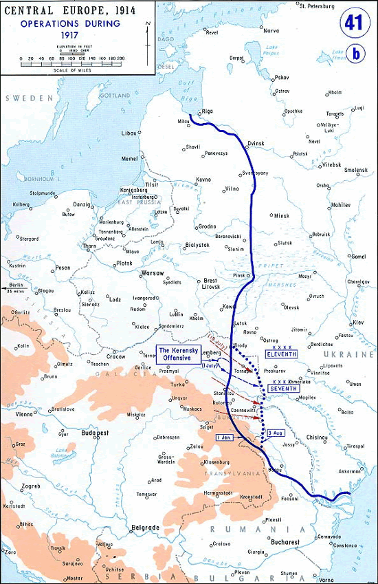 The Eastern front of World War I in 1917
