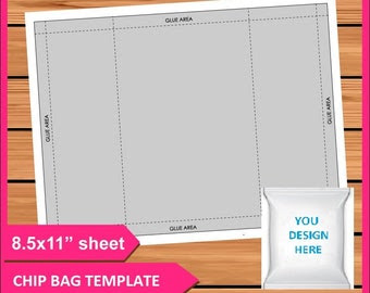 Chip Bag Template Psd Png And Svg Files 8 5x11 Quot Digital Printable Instant Download Diy Party Treat Gift Favors Bag Snack Bag Download Free Chip Bag Template Psd Png And Svg Files