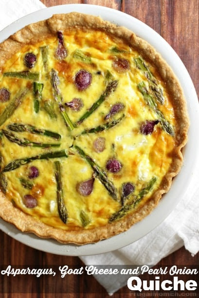 Asparagus, Goat Cheese and Pearl Onion Quiche #giveacluck #CleverGirls Asparagus, Goat Cheese and Pearl Onion Quiche #giveacluck #CleverGirls