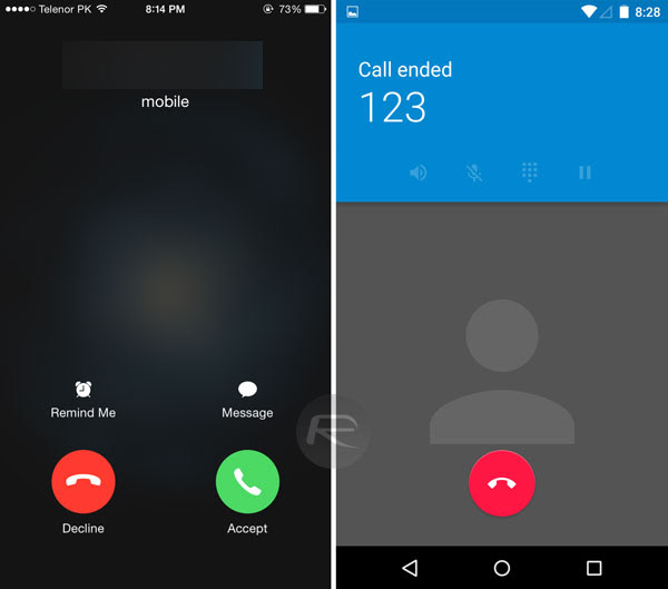 AndroidLollipop-vs-iOS-07 Interfaz llamada