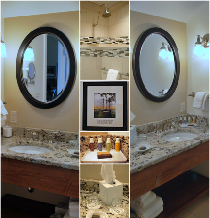 Photo Collage of the Bathroom in Room #311 at the Cranwell Resort, Spa, and Golf Club