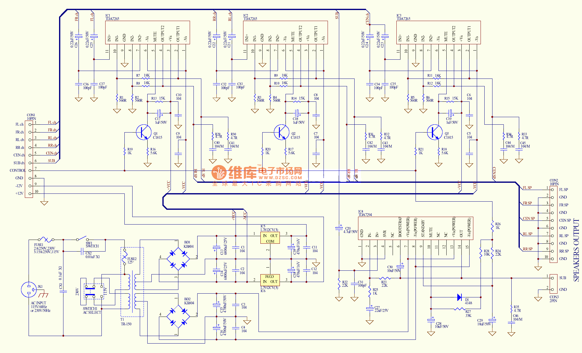 5 1 Audio Amplifier Circuit Diagram