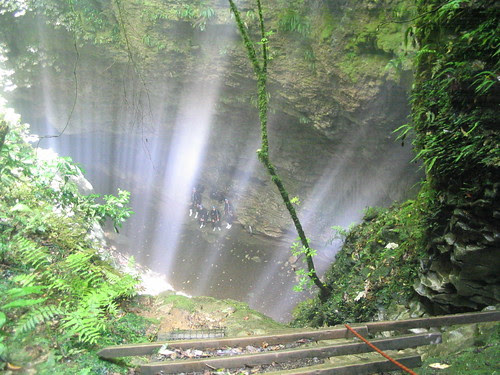 looking down into entry