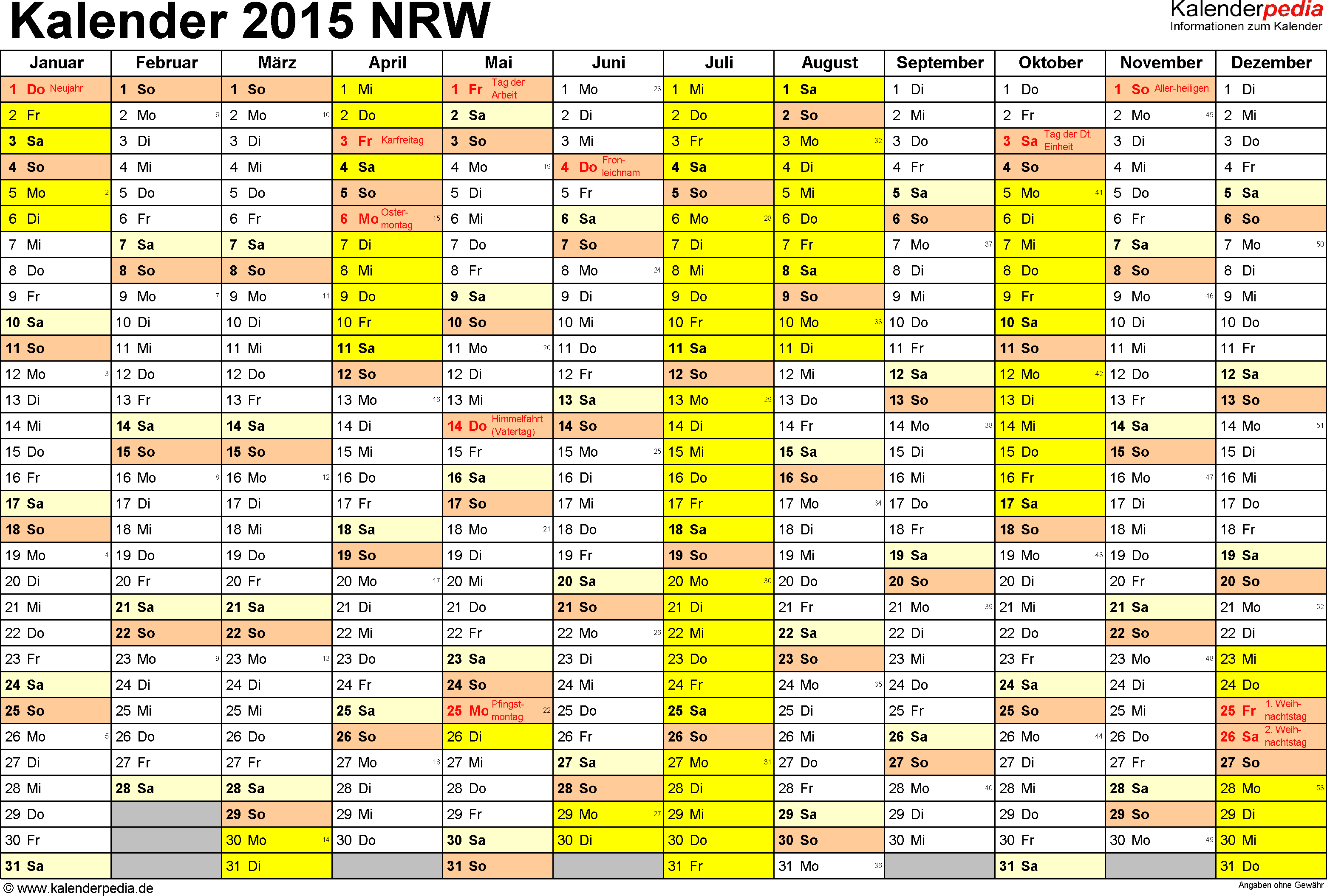 Büroartikel Nordrhein westfalen sommerferien