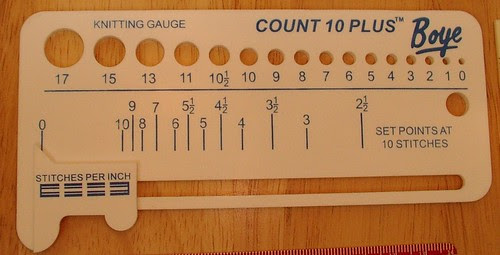 boye knittiing hook gauge