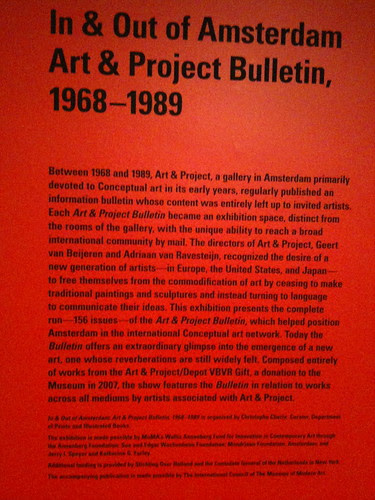 Conceptual art show, MoMa