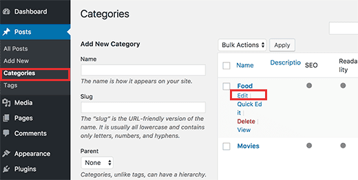 Edit category Edit category