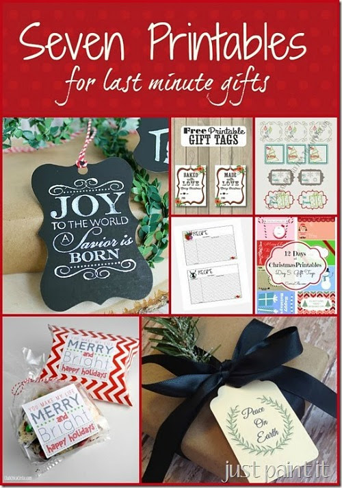 7 free printables for last minute Christmas gifts. Monday Funday link party features. #christmas #giftwrapping 7 free printables for last minute Christmas gifts. Monday Funday link party features. #christmas #giftwrapping