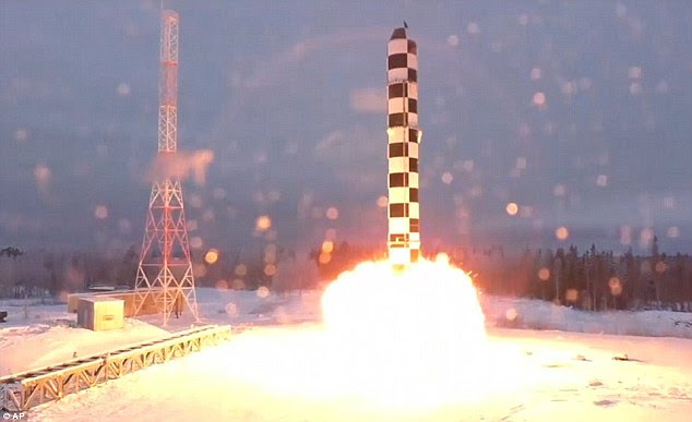 China has announced it is building the world's fastest wind tunnel that could be used to test hypersonic missiles. Pictured, footage of a test of Russia's new Sarmat missile