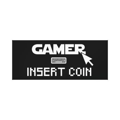 Gamer insert coin canvas print