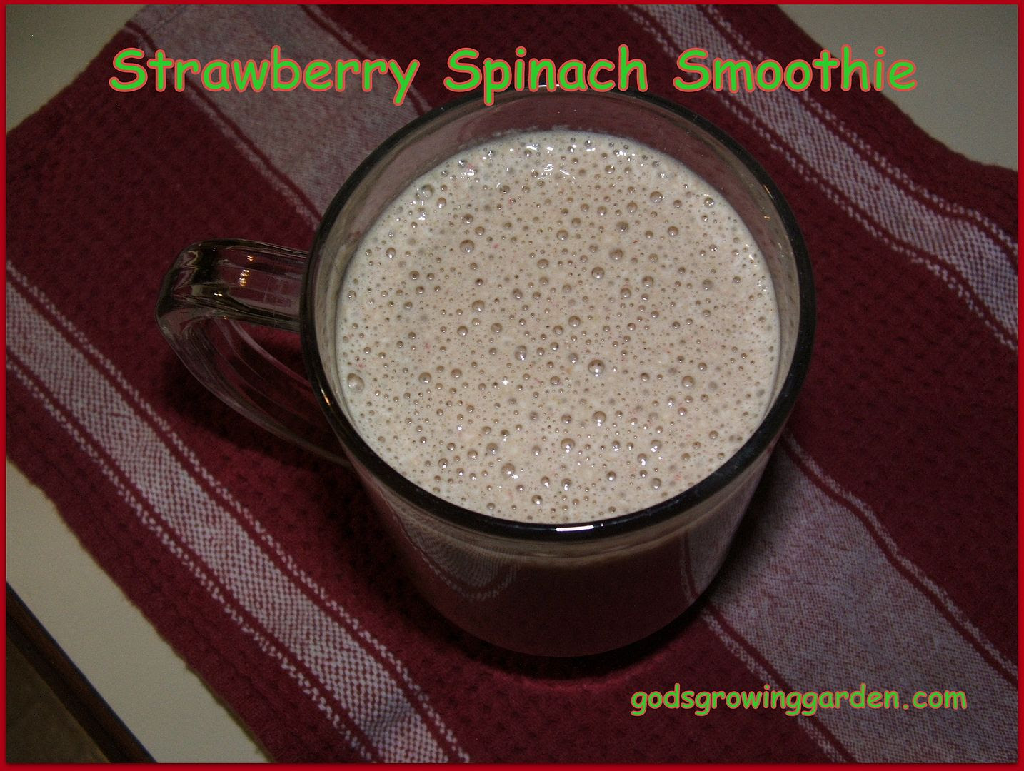 Strawberry Spinach Smoothie by Angie Ouellette-Tower for godsgrowinggarden.com photo 007_zps9d4f34f8.jpg