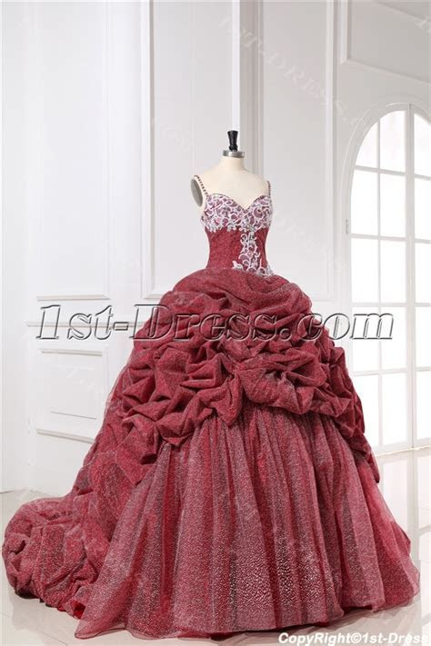 Spaghetti Straps Red Cinderella Quinceanera Gown 2013:1st Spaghetti Straps Red Cinderella Quinceanera Gown 2013:1st