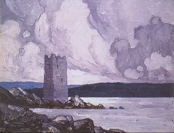 Photograph of a painting by the Irish artist, Paul Henry.