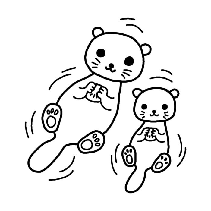 100 ラッコ イラスト かわいい 無料イラスト素材集
