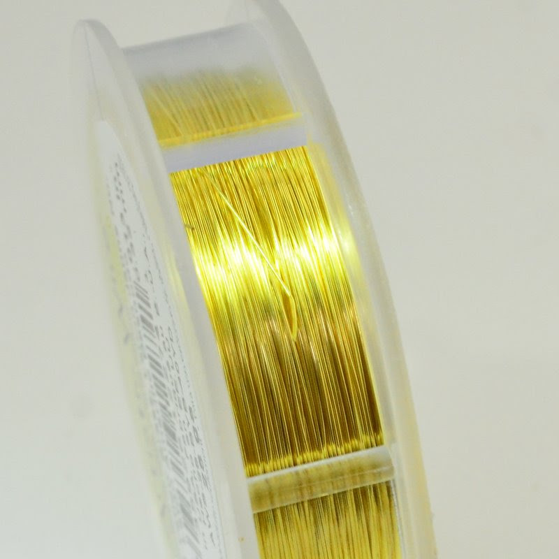 74701014-37 Artistic Wire - 28 gauge Round Wire - Bare Yellow Brass (Spool)