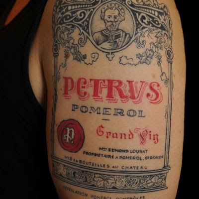 Petrus label tattooed