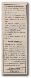 notice de décès de Nicolas Vassallo et remerciements