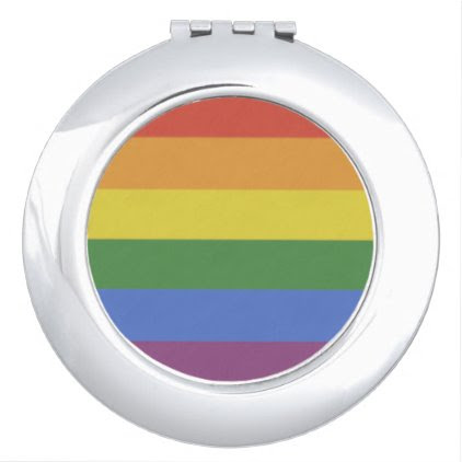 Customizable Rainbow Round Compact Mirror