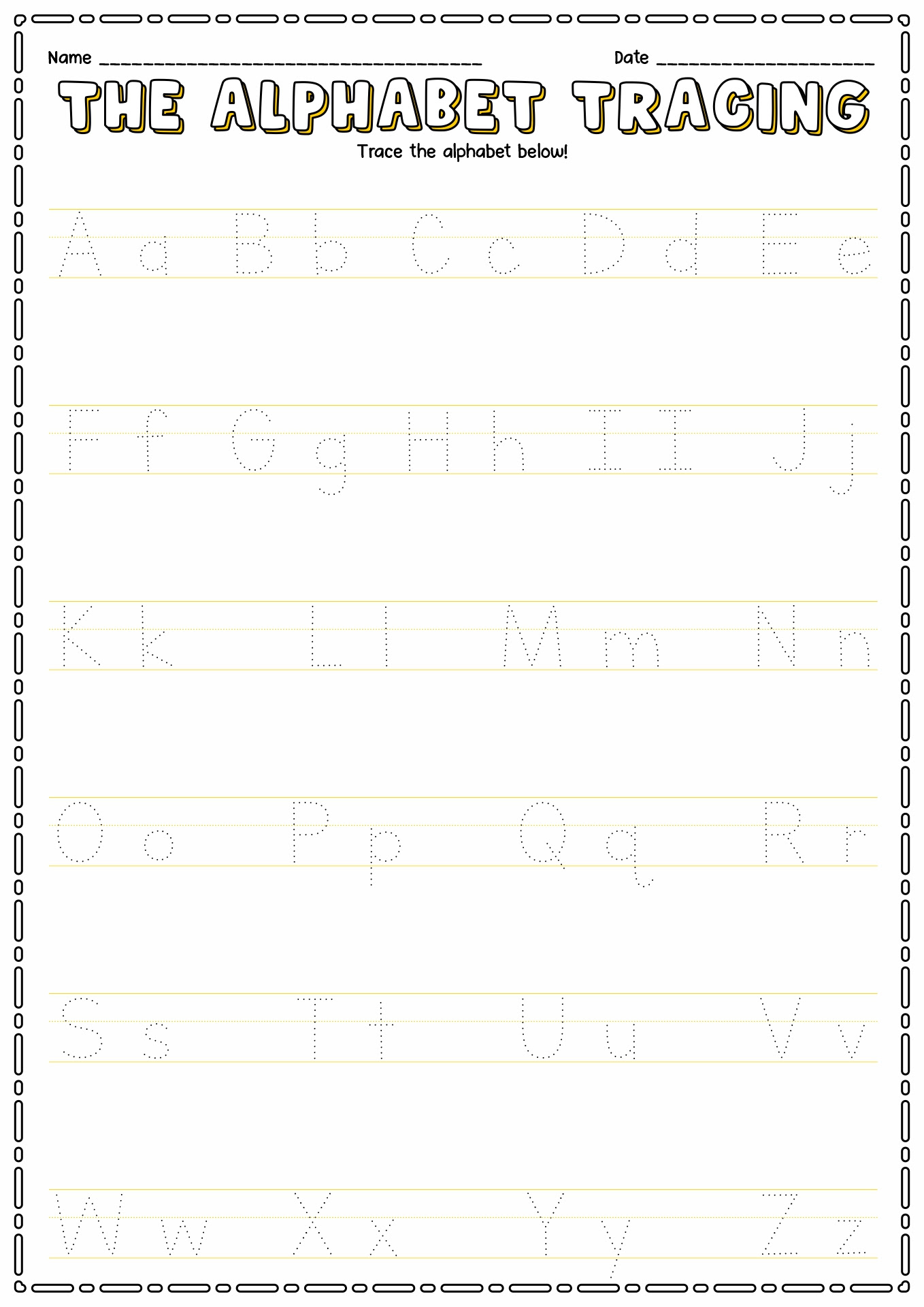 Free Kindergarten Handwriting Worksheets