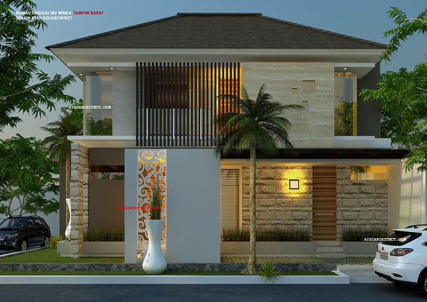 Beautifull Model  Kanopi Rumah  Lantai  2 Balkon Minimalis  